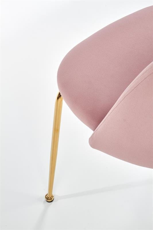 Halmar Scaun tapitat cu stofa si picioare metalice Kai-385 Velvet Roz / Auriu, l54xA59xH88 cm
