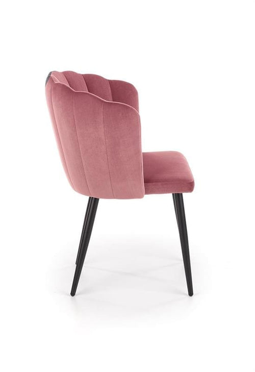 Halmar Scaun tapitat cu stofa si picioare metalice, Kai-386 Velvet Roz / Negru, l60xA58xH84 cm