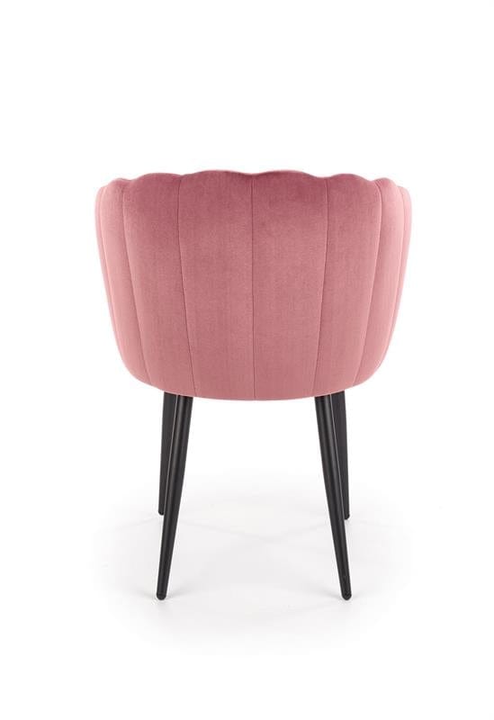 Halmar Scaun tapitat cu stofa si picioare metalice, Kai-386 Velvet Roz / Negru, l60xA58xH84 cm