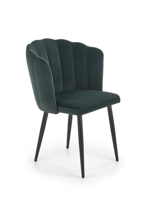 Halmar Scaun tapitat cu stofa si picioare metalice, Kai-386 Velvet Verde inchis / Negru, l60xA58xH84 cm