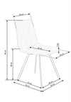 Halmar Scaun tapitat cu stofa si picioare metalice Kai-402 Bej / Negru, l45xA55xH86 cm