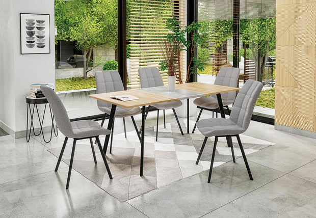 Halmar Scaun tapitat cu stofa si picioare metalice Kai-402 Gri / Negru, l45xA55xH86 cm