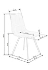 Halmar Scaun tapitat cu stofa si picioare metalice Kai-402 Gri / Negru, l45xA55xH86 cm