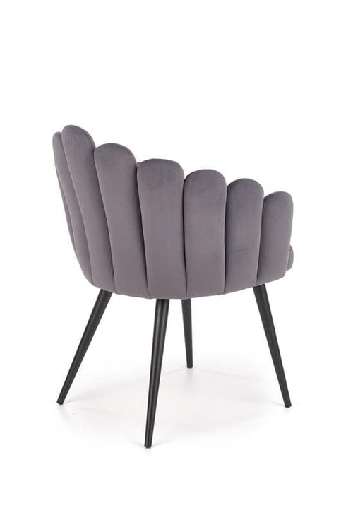 Halmar Scaun tapitat cu stofa si picioare metalice, Kai-410 Velvet Gri / Negru, l62xA62xH85 cm