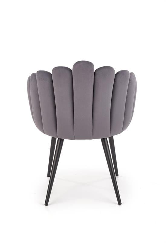 Halmar Scaun tapitat cu stofa si picioare metalice, Kai-410 Velvet Gri / Negru, l62xA62xH85 cm