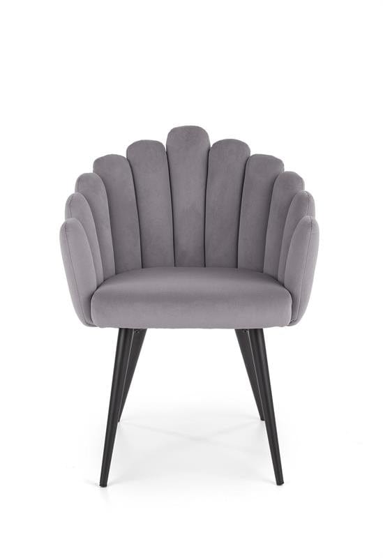 Halmar Scaun tapitat cu stofa si picioare metalice, Kai-410 Velvet Gri / Negru, l62xA62xH85 cm