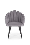 Halmar Scaun tapitat cu stofa si picioare metalice, Kai-410 Velvet Gri / Negru, l62xA62xH85 cm