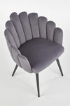 Halmar Scaun tapitat cu stofa si picioare metalice, Kai-410 Velvet Gri / Negru, l62xA62xH85 cm