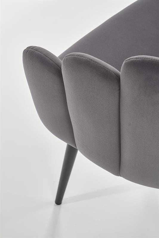Halmar Scaun tapitat cu stofa si picioare metalice, Kai-410 Velvet Gri / Negru, l62xA62xH85 cm