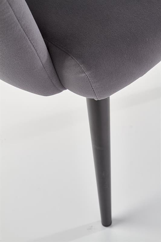 Halmar Scaun tapitat cu stofa si picioare metalice, Kai-410 Velvet Gri / Negru, l62xA62xH85 cm