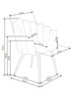 Halmar Scaun tapitat cu stofa si picioare metalice, Kai-410 Velvet Gri / Negru, l62xA62xH85 cm