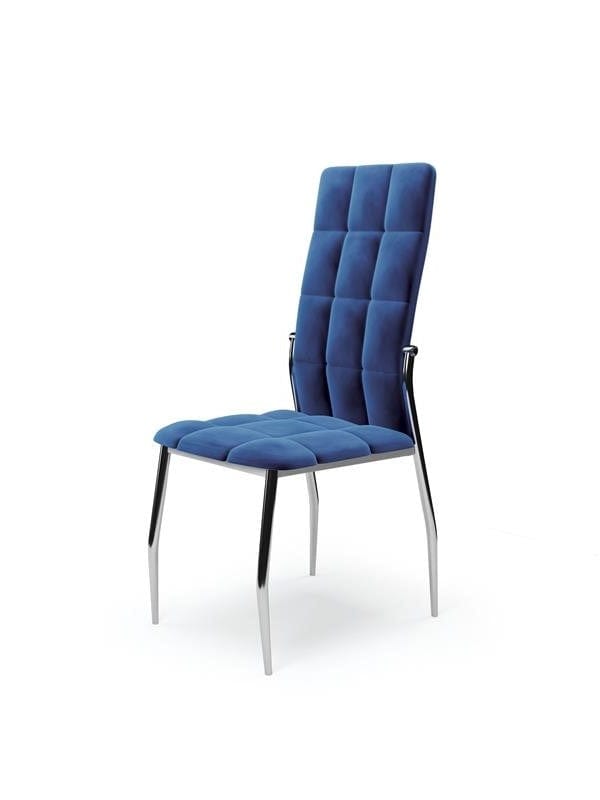 Halmar Scaun tapitat cu stofa si picioare metalice, Kai-416 Velvet Albastru Inchis / Crom, l43xA54xH101 cm