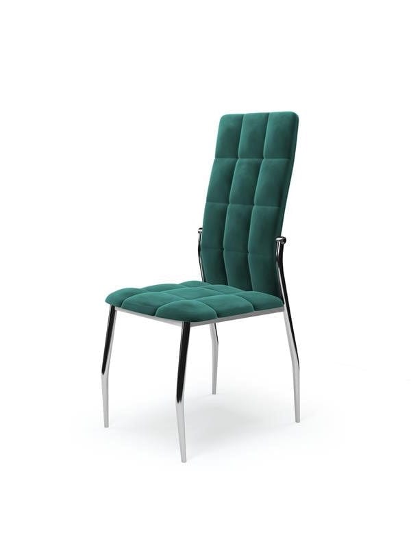 Halmar Scaun tapitat cu stofa si picioare metalice, Kai-416 Velvet Verde Inchis / Crom, l43xA54xH101 cm