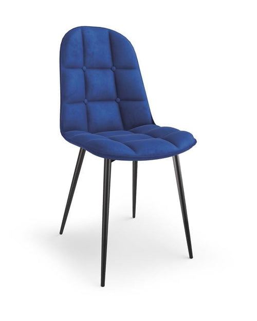 Scaun tapitat cu stofa si picioare metalice, Kai-417 Velvet Albastru Inchis / Negru, l45xA56xH87 cm