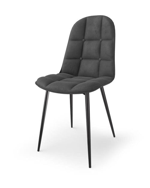 Halmar Scaun tapitat cu stofa si picioare metalice, Kai-417 Velvet Gri / Negru, l45xA56xH87 cm