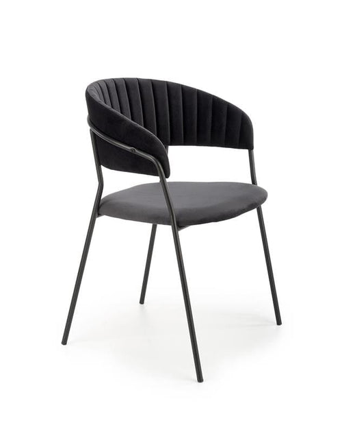 Halmar Scaun tapitat cu stofa si picioare metalice, Kai-426 Velvet Negru, l57xA54xH79 cm