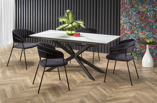 Halmar Scaun tapitat cu stofa si picioare metalice, Kai-426 Velvet Negru, l57xA54xH79 cm