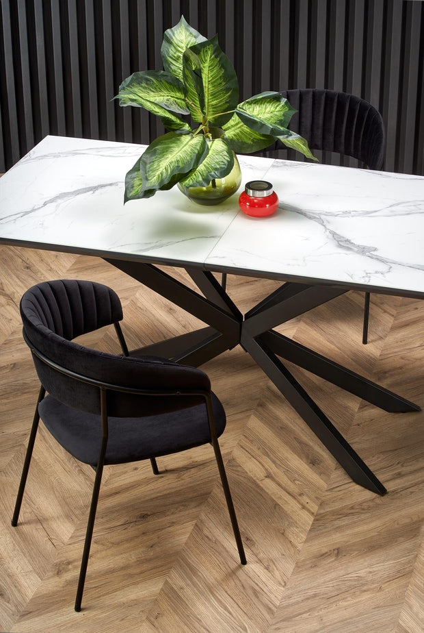 Halmar Scaun tapitat cu stofa si picioare metalice, Kai-426 Velvet Negru, l57xA54xH79 cm