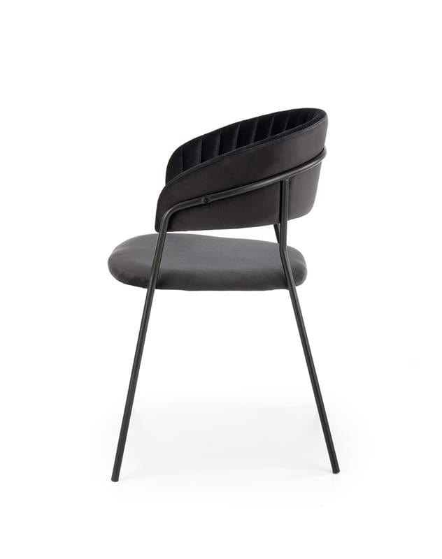 Halmar Scaun tapitat cu stofa si picioare metalice, Kai-426 Velvet Negru, l57xA54xH79 cm