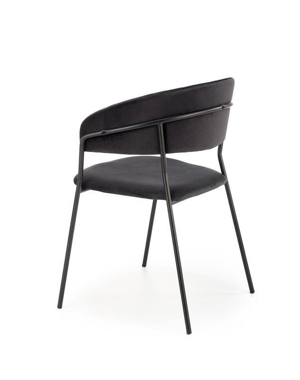 Halmar Scaun tapitat cu stofa si picioare metalice, Kai-426 Velvet Negru, l57xA54xH79 cm