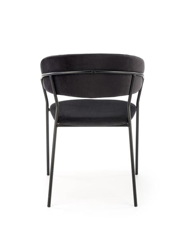 Halmar Scaun tapitat cu stofa si picioare metalice, Kai-426 Velvet Negru, l57xA54xH79 cm