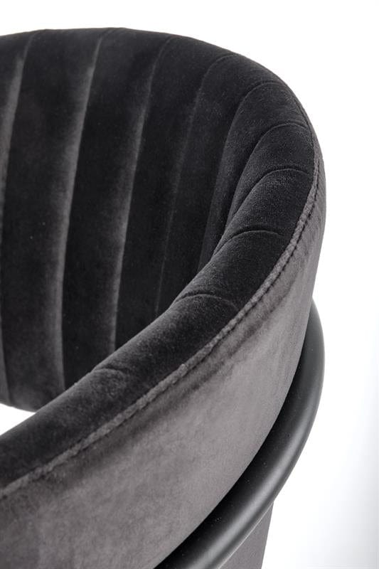 Halmar Scaun tapitat cu stofa si picioare metalice, Kai-426 Velvet Negru, l57xA54xH79 cm