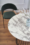Halmar Scaun tapitat cu stofa si picioare metalice, Kai-426 Velvet Verde inchis / Negru, l57xA54xH79 cm
