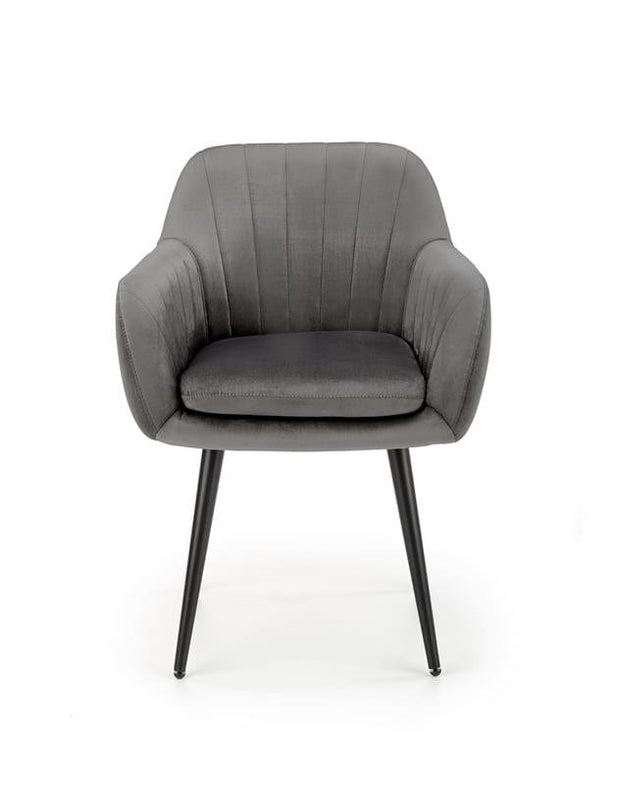 Halmar Scaun tapitat cu stofa si picioare metalice, Kai-429 Velvet Gri / Negru, l58xA53xH80 cm