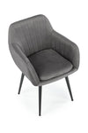Halmar Scaun tapitat cu stofa si picioare metalice, Kai-429 Velvet Gri / Negru, l58xA53xH80 cm