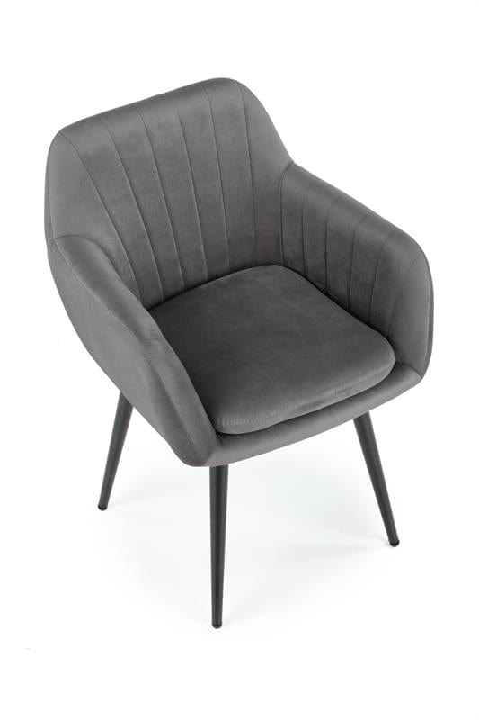 Halmar Scaun tapitat cu stofa si picioare metalice, Kai-429 Velvet Gri / Negru, l58xA53xH80 cm