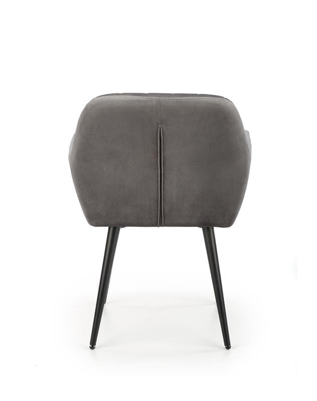 Halmar Scaun tapitat cu stofa si picioare metalice, Kai-429 Velvet Gri / Negru, l58xA53xH80 cm