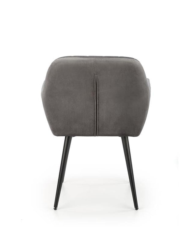 Halmar Scaun tapitat cu stofa si picioare metalice, Kai-429 Velvet Gri / Negru, l58xA53xH80 cm