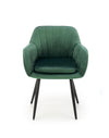 Scaun tapitat cu stofa si picioare metalice, Kai-429 Velvet Verde inchis / Negru, l58xA53xH80 cm (1)