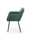 Halmar Scaun tapitat cu stofa si picioare metalice, Kai-429 Velvet Verde inchis / Negru, l58xA53xH80 cm