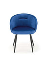 Halmar Scaun tapitat cu stofa si picioare metalice, Kai-430 Velvet Bleumarin / Negru, l61xA54xH77 cm