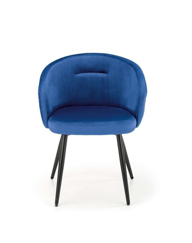 Halmar Scaun tapitat cu stofa si picioare metalice, Kai-430 Velvet Bleumarin / Negru, l61xA54xH77 cm