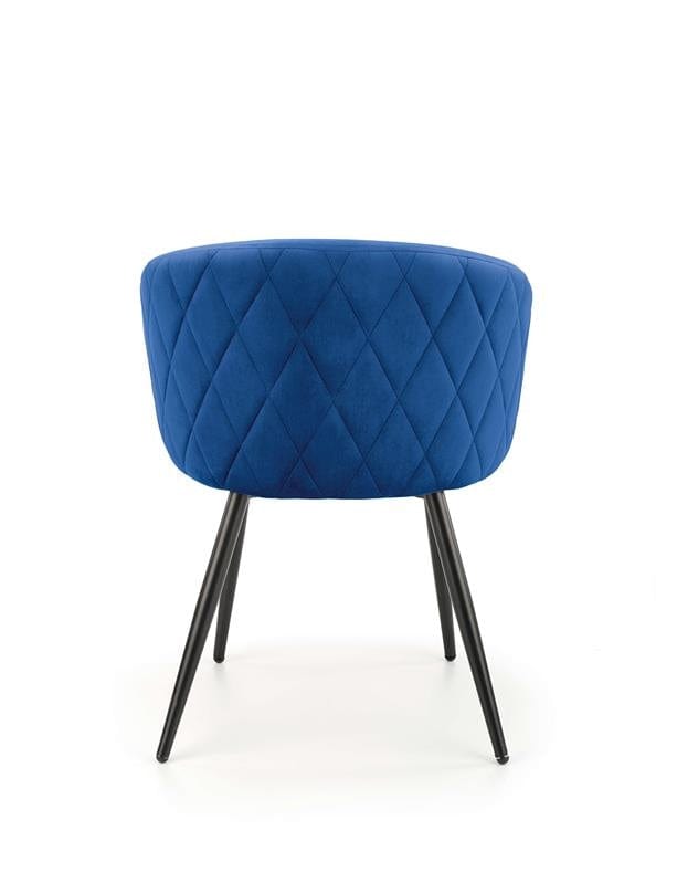 Halmar Scaun tapitat cu stofa si picioare metalice, Kai-430 Velvet Bleumarin / Negru, l61xA54xH77 cm