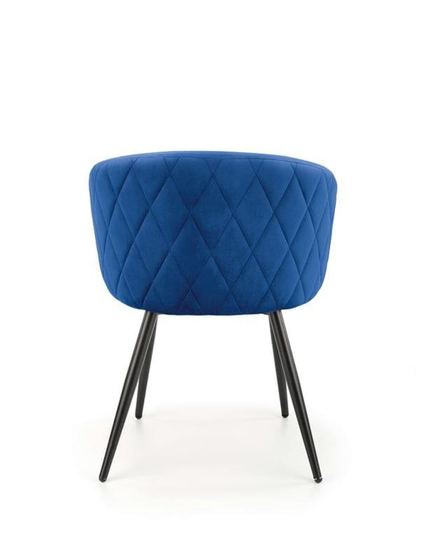 Halmar Scaun tapitat cu stofa si picioare metalice, Kai-430 Velvet Bleumarin / Negru, l61xA54xH77 cm