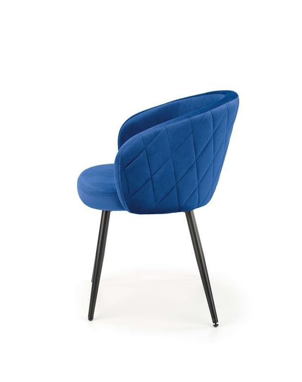 Halmar Scaun tapitat cu stofa si picioare metalice, Kai-430 Velvet Bleumarin / Negru, l61xA54xH77 cm