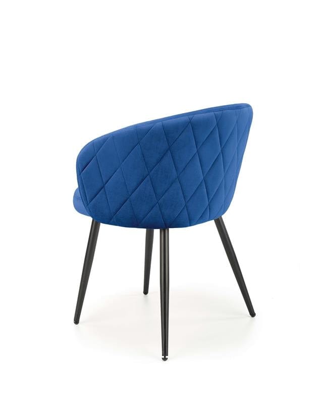 Halmar Scaun tapitat cu stofa si picioare metalice, Kai-430 Velvet Bleumarin / Negru, l61xA54xH77 cm