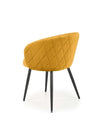 Halmar Scaun tapitat cu stofa si picioare metalice, Kai-430 Velvet Mustariu / Negru, l61xA54xH77 cm