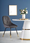Halmar Scaun tapitat cu stofa si picioare metalice, Kai-437 Velvet Gri / Negru / Auriu, l49xA55xH88 cm