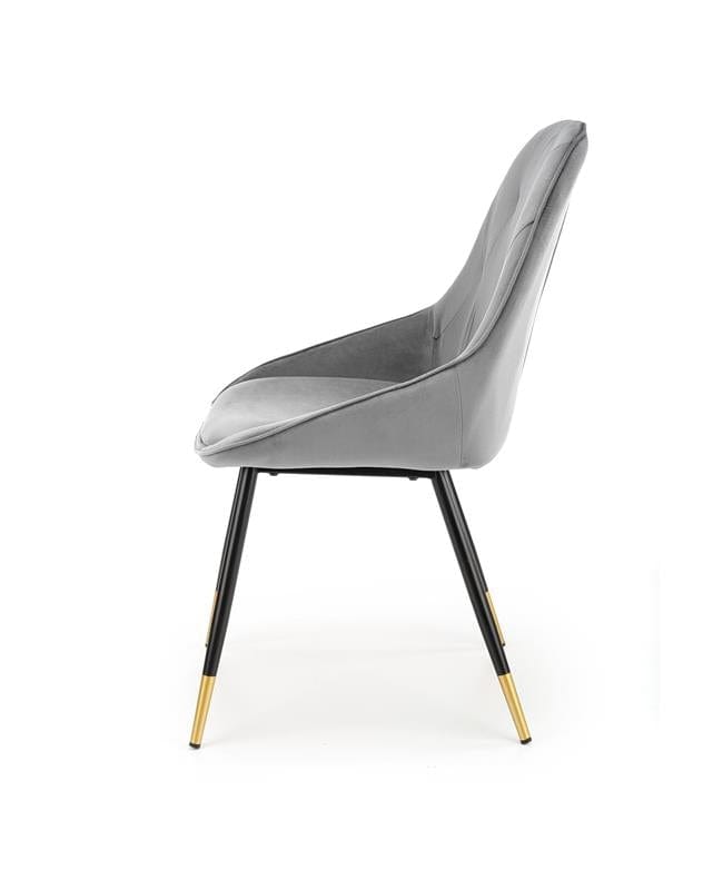 Halmar Scaun tapitat cu stofa si picioare metalice, Kai-437 Velvet Gri / Negru / Auriu, l49xA55xH88 cm