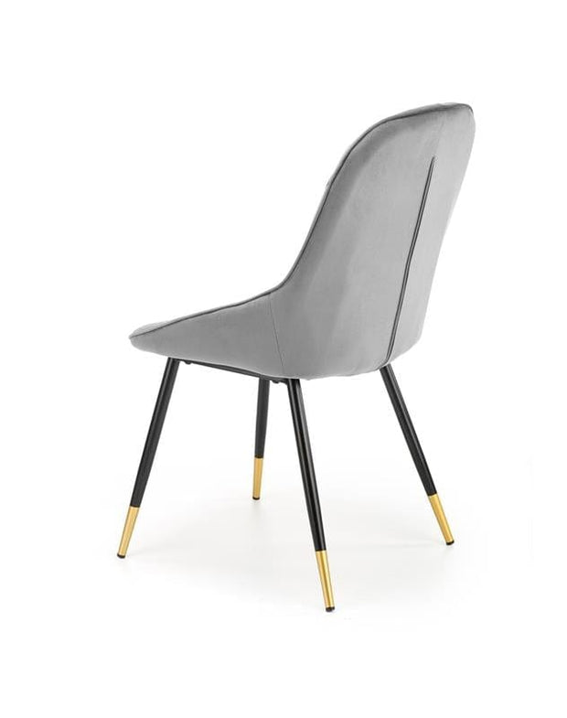Halmar Scaun tapitat cu stofa si picioare metalice, Kai-437 Velvet Gri / Negru / Auriu, l49xA55xH88 cm