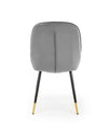 Halmar Scaun tapitat cu stofa si picioare metalice, Kai-437 Velvet Gri / Negru / Auriu, l49xA55xH88 cm