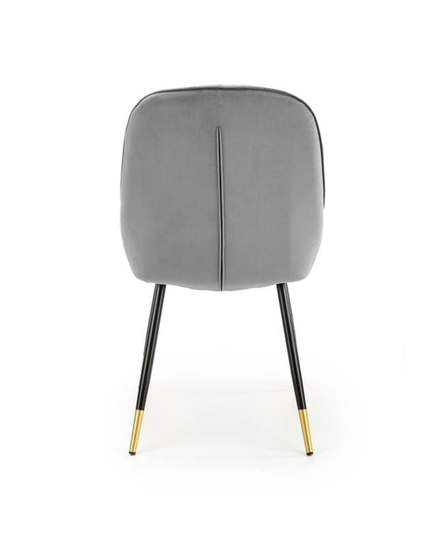Halmar Scaun tapitat cu stofa si picioare metalice, Kai-437 Velvet Gri / Negru / Auriu, l49xA55xH88 cm
