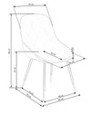 Halmar Scaun tapitat cu stofa si picioare metalice, Kai-437 Velvet Gri / Negru / Auriu, l49xA55xH88 cm