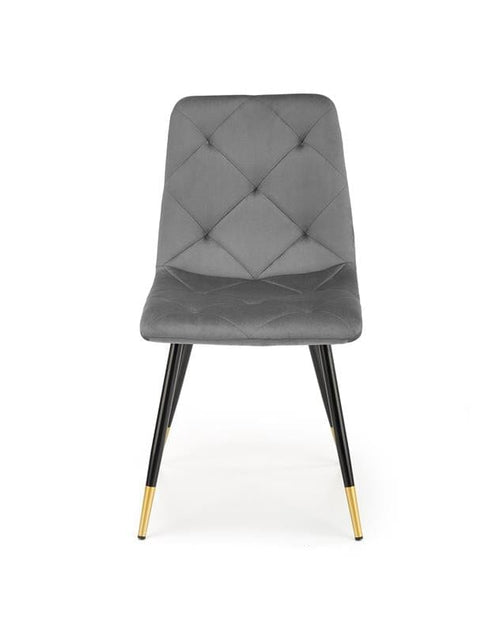 Halmar Scaun tapitat cu stofa si picioare metalice, Kai-438 Velvet Gri / Negru / Auriu, l45xA50xH86 cm
