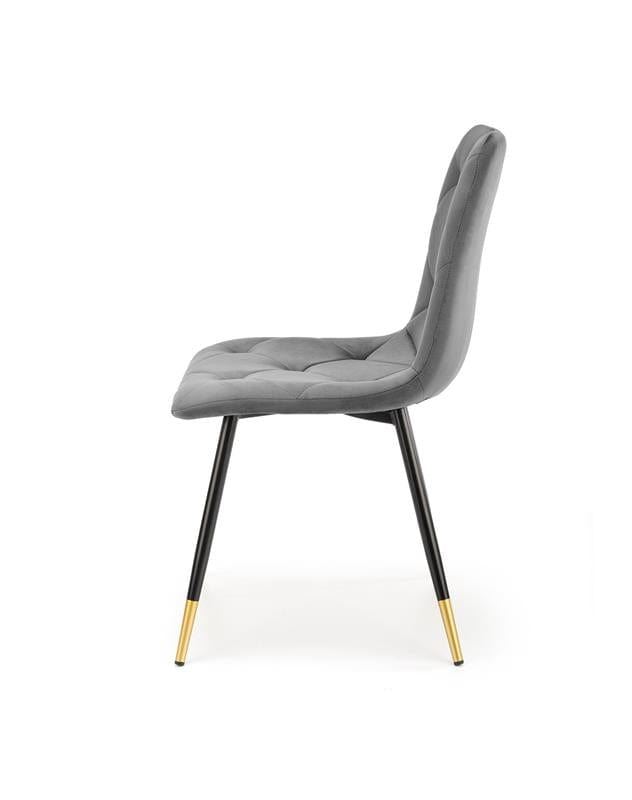 Halmar Scaun tapitat cu stofa si picioare metalice, Kai-438 Velvet Gri / Negru / Auriu, l45xA50xH86 cm