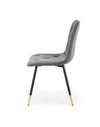 Halmar Scaun tapitat cu stofa si picioare metalice, Kai-438 Velvet Gri / Negru / Auriu, l45xA50xH86 cm